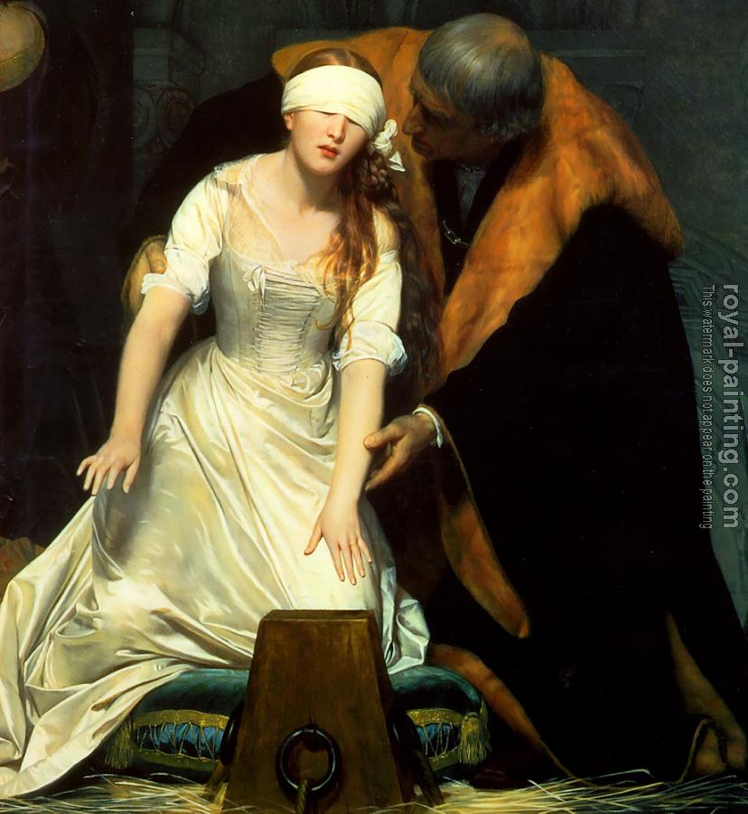 Paul Delaroche : The Execution of Lady Jane Grey detail